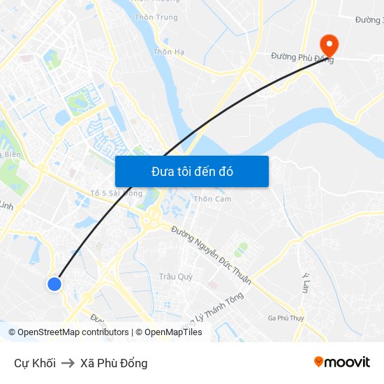 Cự Khối to Xã Phù Đổng map