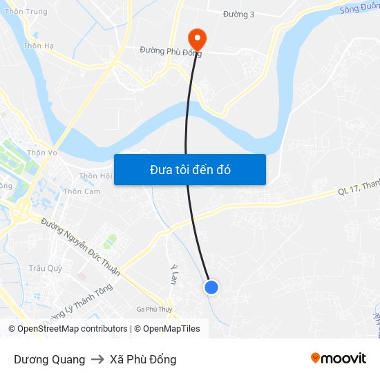 Dương Quang to Xã Phù Đổng map