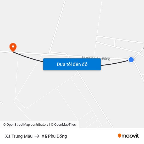 Xã Trung Mầu to Xã Phù Đổng map