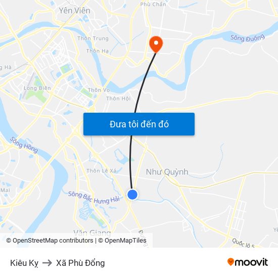 Kiêu Kỵ to Xã Phù Đổng map