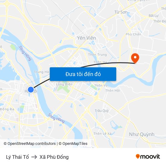 Lý Thái Tổ to Xã Phù Đổng map