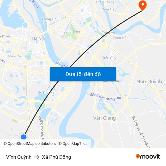 Vĩnh Quỳnh to Xã Phù Đổng map