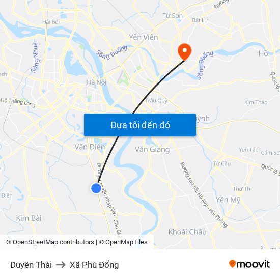 Duyên Thái to Xã Phù Đổng map