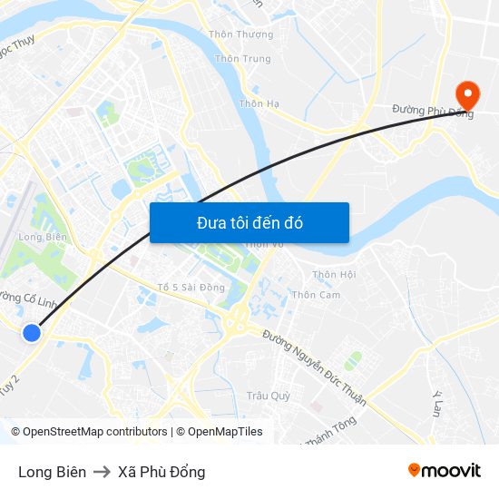 Long Biên to Xã Phù Đổng map