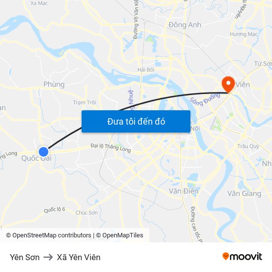 Yên Sơn to Xã Yên Viên map
