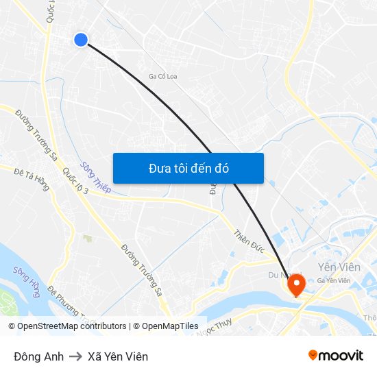 Đông Anh to Xã Yên Viên map