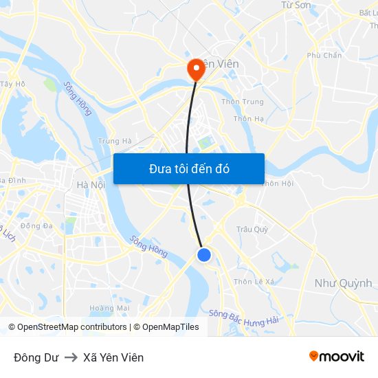 Đông Dư to Xã Yên Viên map