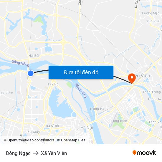 Đông Ngạc to Xã Yên Viên map