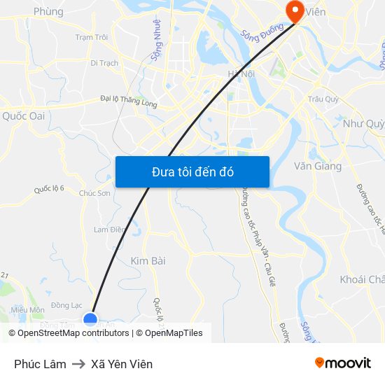 Phúc Lâm to Xã Yên Viên map
