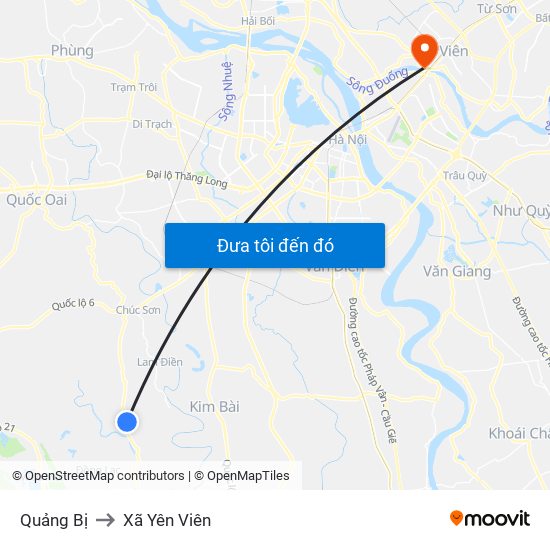 Quảng Bị to Xã Yên Viên map