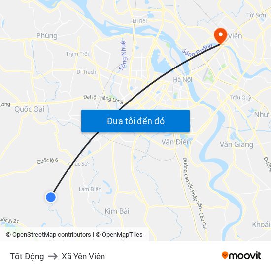 Tốt Động to Xã Yên Viên map