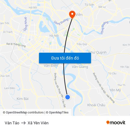 Vân Tảo to Xã Yên Viên map