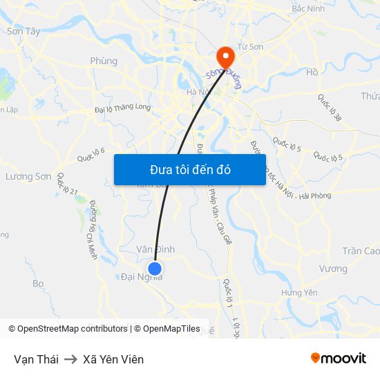 Vạn Thái to Xã Yên Viên map