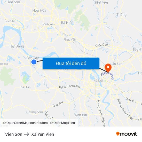 Viên Sơn to Xã Yên Viên map