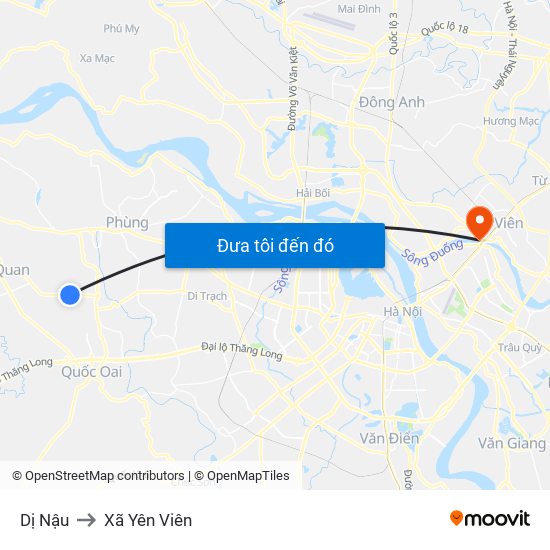 Dị Nậu to Xã Yên Viên map