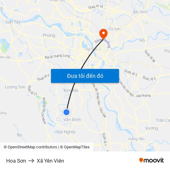 Hoa Sơn to Xã Yên Viên map