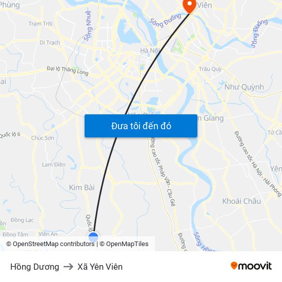 Hồng Dương to Xã Yên Viên map