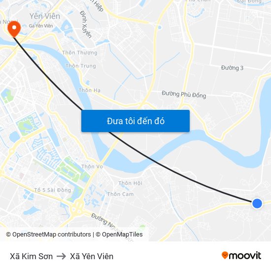 Xã Kim Sơn to Xã Yên Viên map