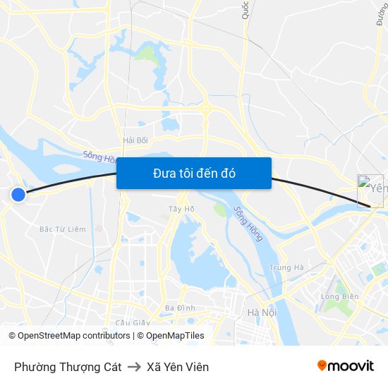 Phường Thượng Cát to Xã Yên Viên map