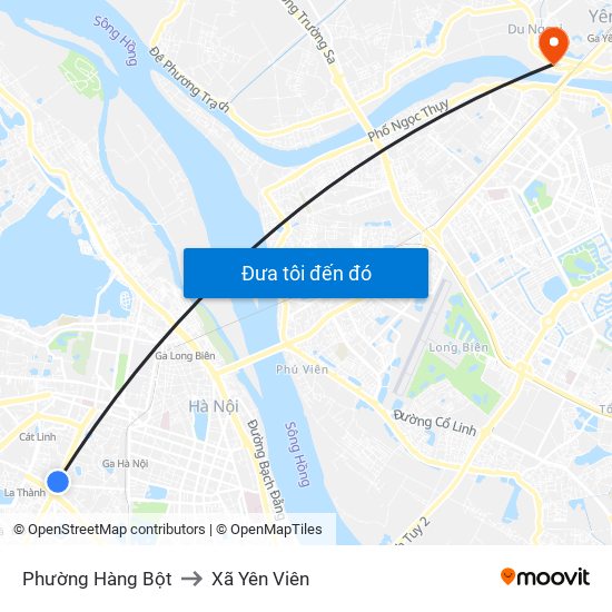 Phường Hàng Bột to Xã Yên Viên map