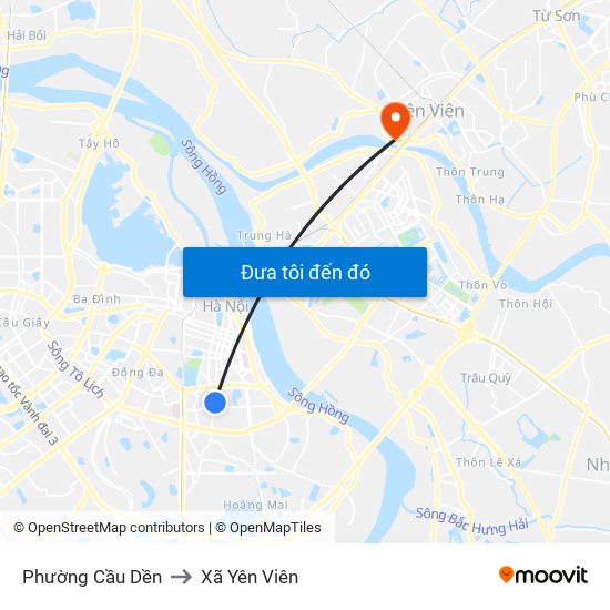 Phường Cầu Dền to Xã Yên Viên map