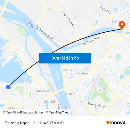 Phường Ngọc Hà to Xã Yên Viên map