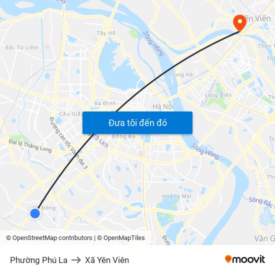 Phường Phú La to Xã Yên Viên map