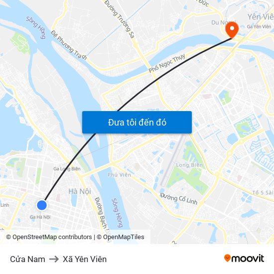 Cửa Nam to Xã Yên Viên map