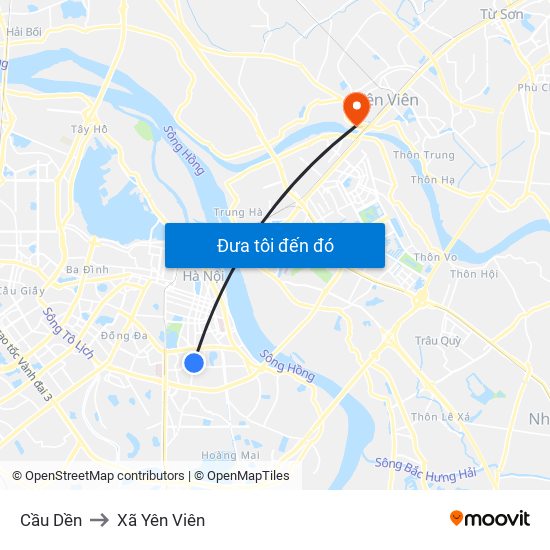 Cầu Dền to Xã Yên Viên map