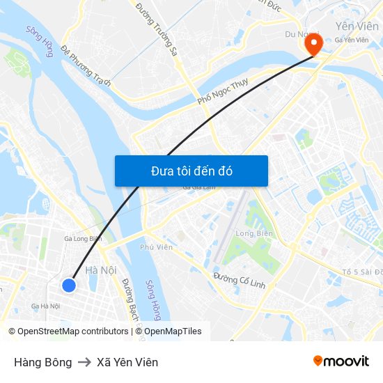 Hàng Bông to Xã Yên Viên map