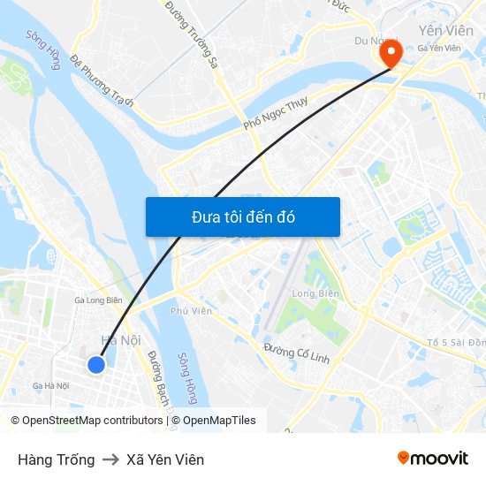 Hàng Trống to Xã Yên Viên map