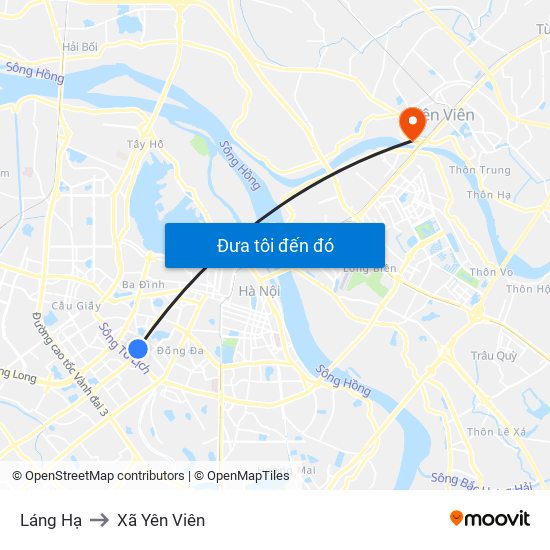 Láng Hạ to Xã Yên Viên map