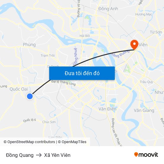 Đồng Quang to Xã Yên Viên map
