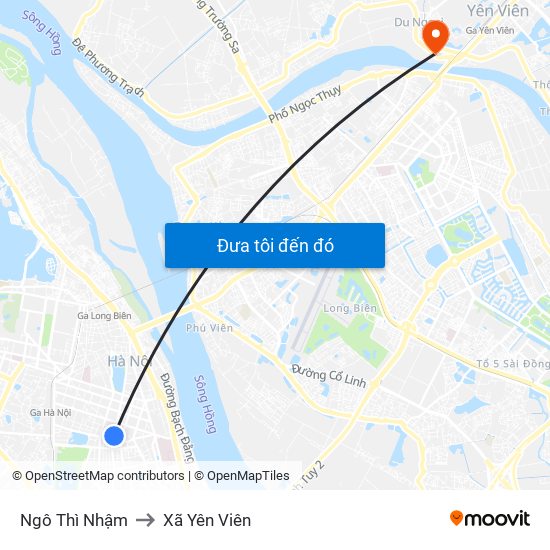 Ngô Thì Nhậm to Xã Yên Viên map