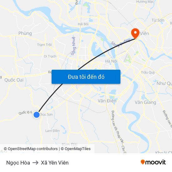 Ngọc Hòa to Xã Yên Viên map