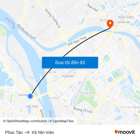 Phúc Tân to Xã Yên Viên map