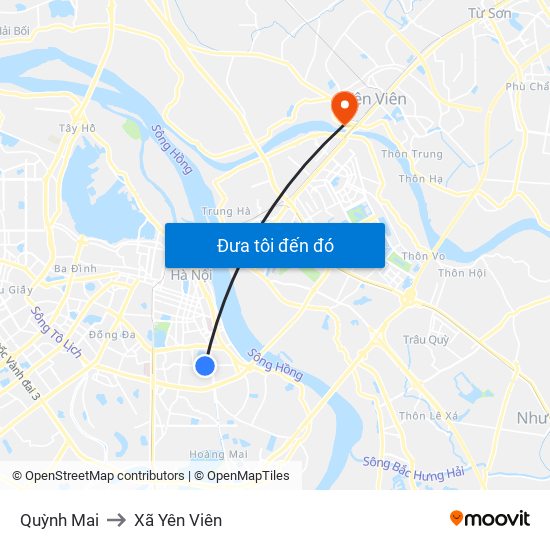 Quỳnh Mai to Xã Yên Viên map