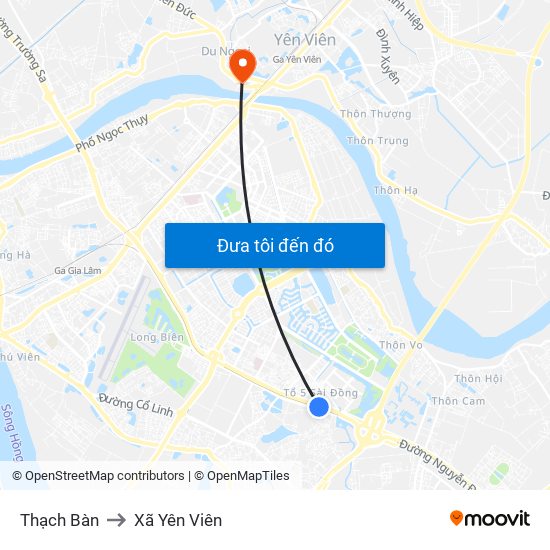 Thạch Bàn to Xã Yên Viên map