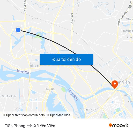 Tiền Phong to Xã Yên Viên map