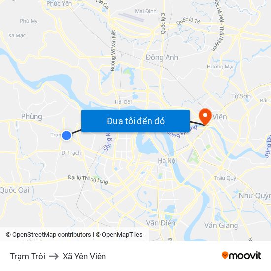 Trạm Trôi to Xã Yên Viên map