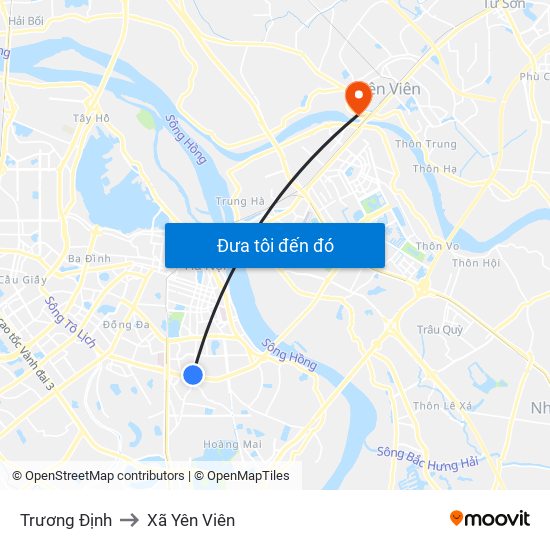 Trương Định to Xã Yên Viên map