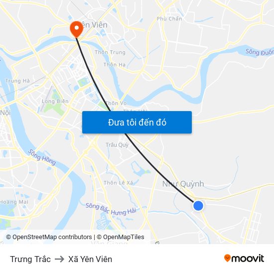 Trưng Trắc to Xã Yên Viên map