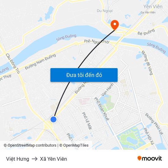 Việt Hưng to Xã Yên Viên map