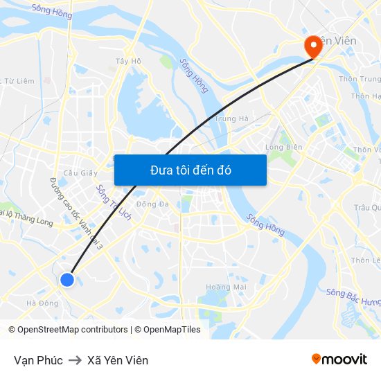 Vạn Phúc to Xã Yên Viên map