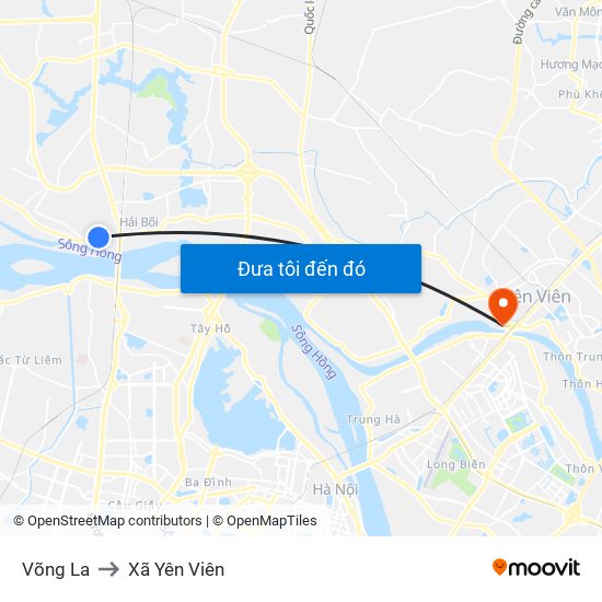 Võng La to Xã Yên Viên map