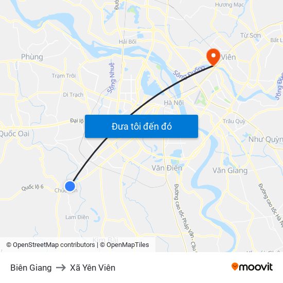 Biên Giang to Xã Yên Viên map