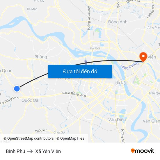 Bình Phú to Xã Yên Viên map