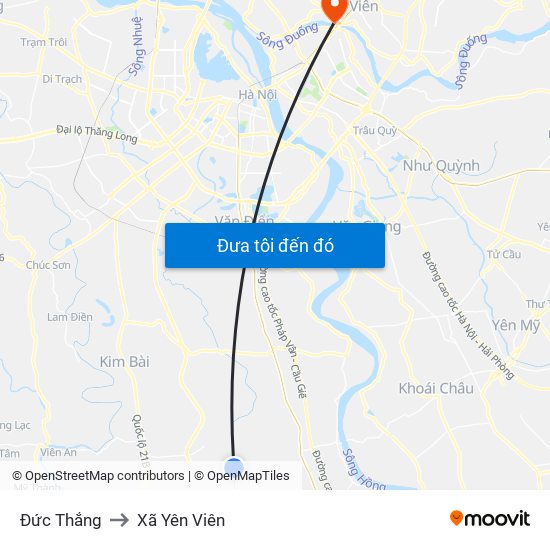 Đức Thắng to Xã Yên Viên map