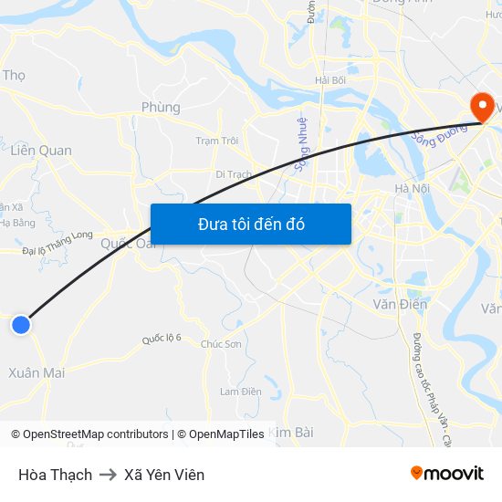 Hòa Thạch to Xã Yên Viên map