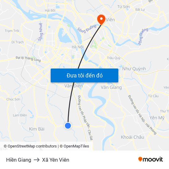 Hiền Giang to Xã Yên Viên map